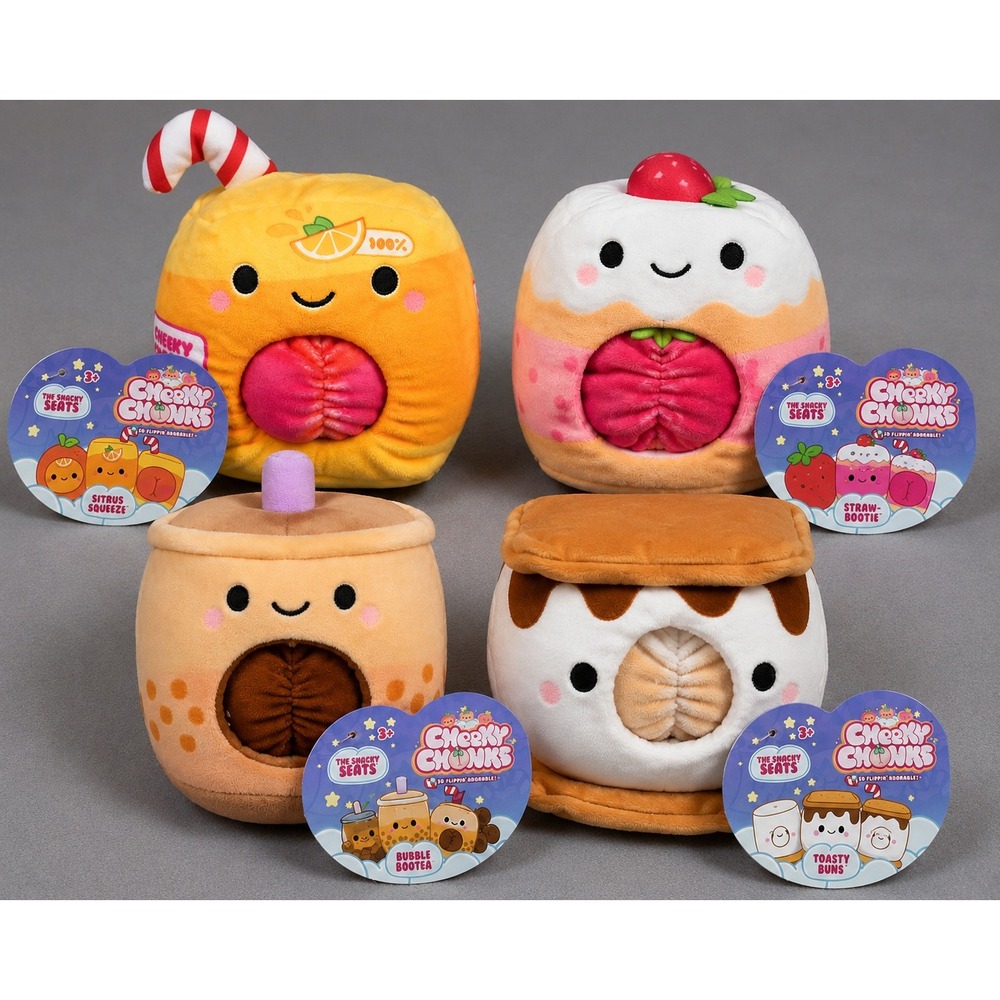 Spin Master Cheeky Chunks Toasty Buns Smore Plush Toy Unisex Brown 4 in Kawaii
